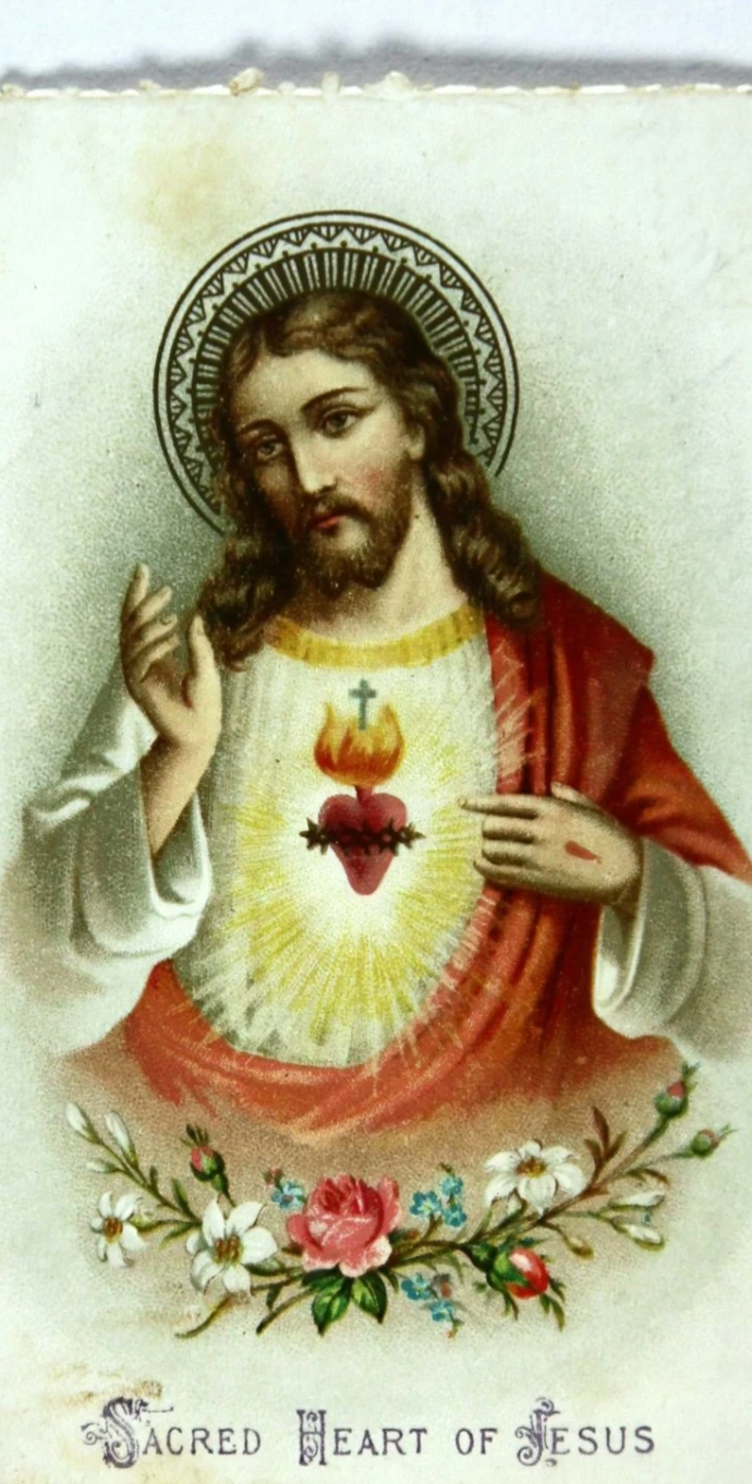 virgin mary painting with white frame